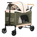 Foldable 4 Wheels Dog Stroller with Storage Basket X4327