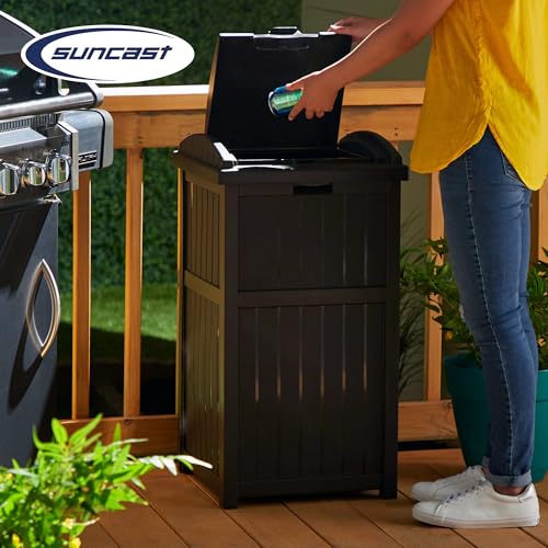 Resin 30 Gallon Outdoor Trash Container with Lid R282668