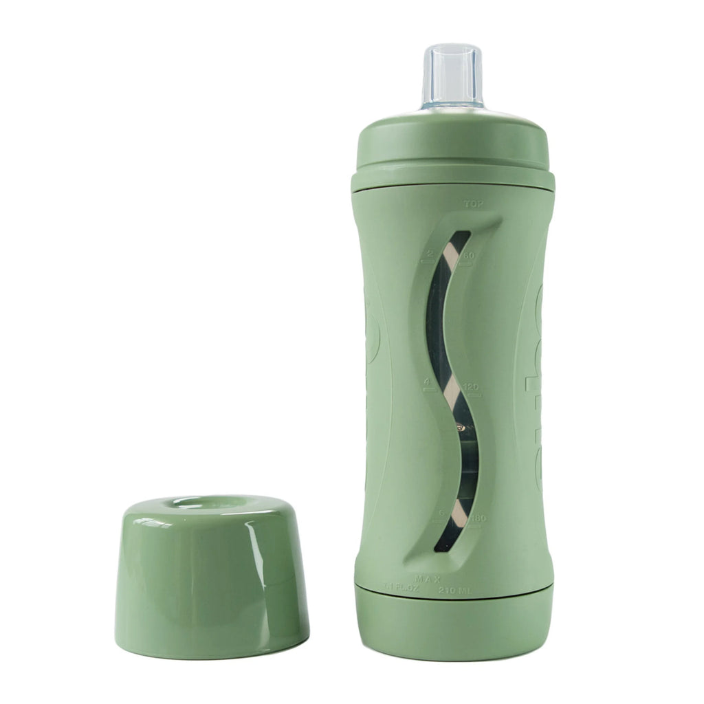 Baby Food Bottle Self Feeder Reusable Silicone Cup Sage Y186