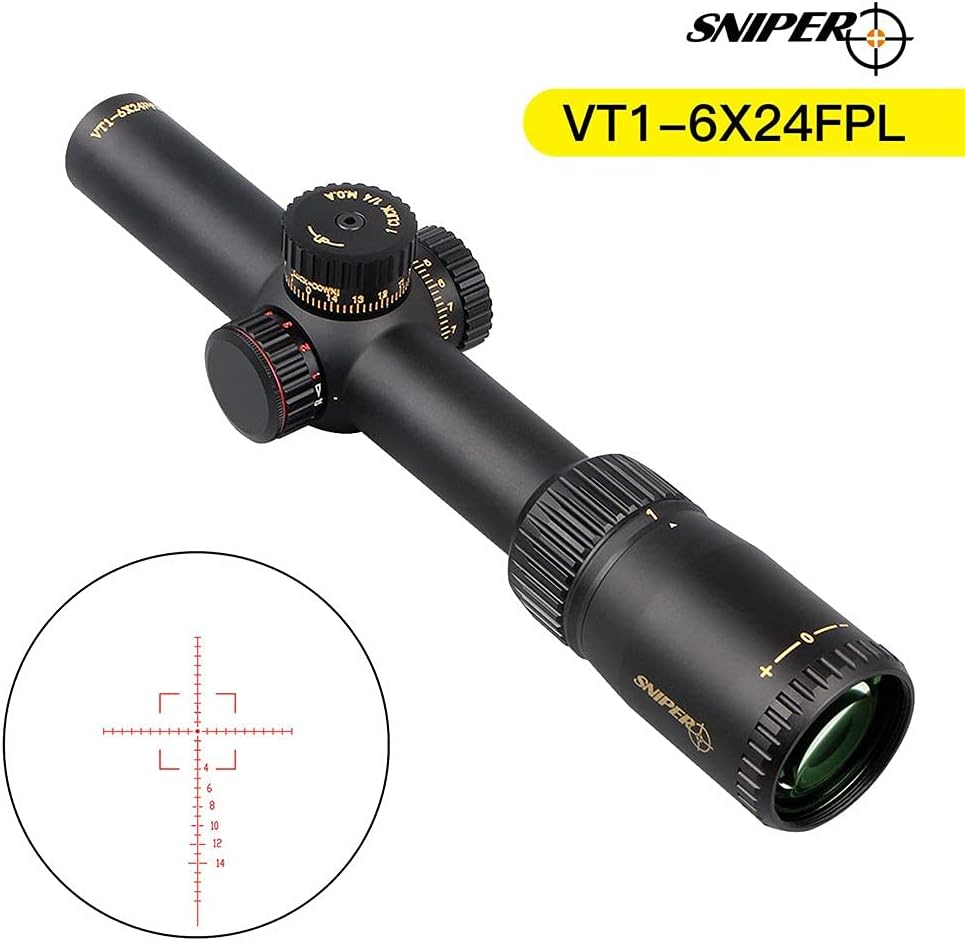 1-6X24 FFP Scope with Red/Green Illuminated Reticle and Scope Mount B10740