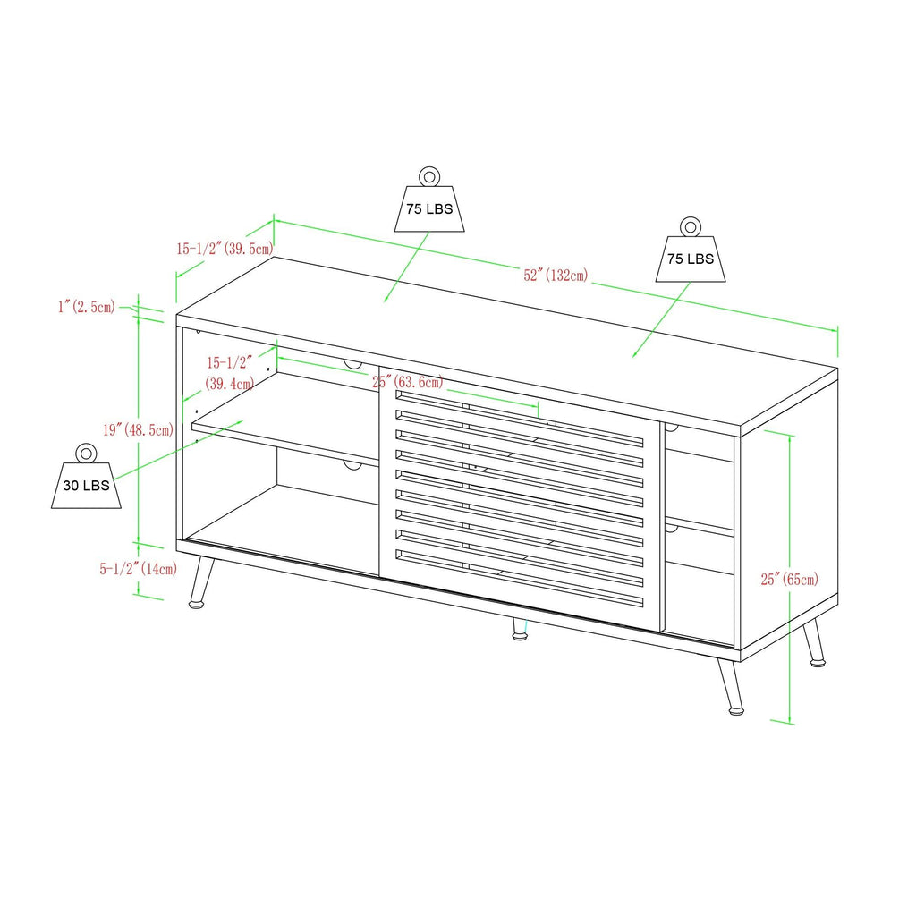 Sliding Door TV Console - Grey Wash B210
