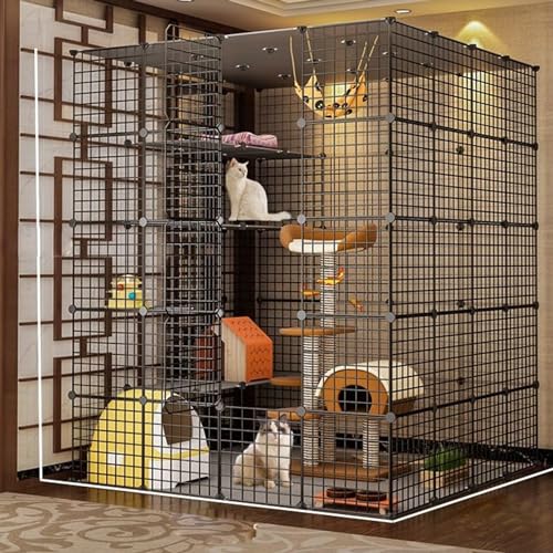 Large Cat Cage with Balcony Detachable Metal Wire Kennels Crate B72559