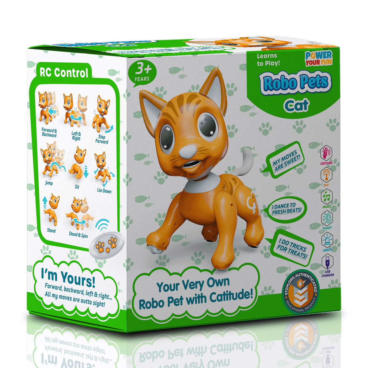 Robot Cat Toy with Hand Motion Gestures E2092