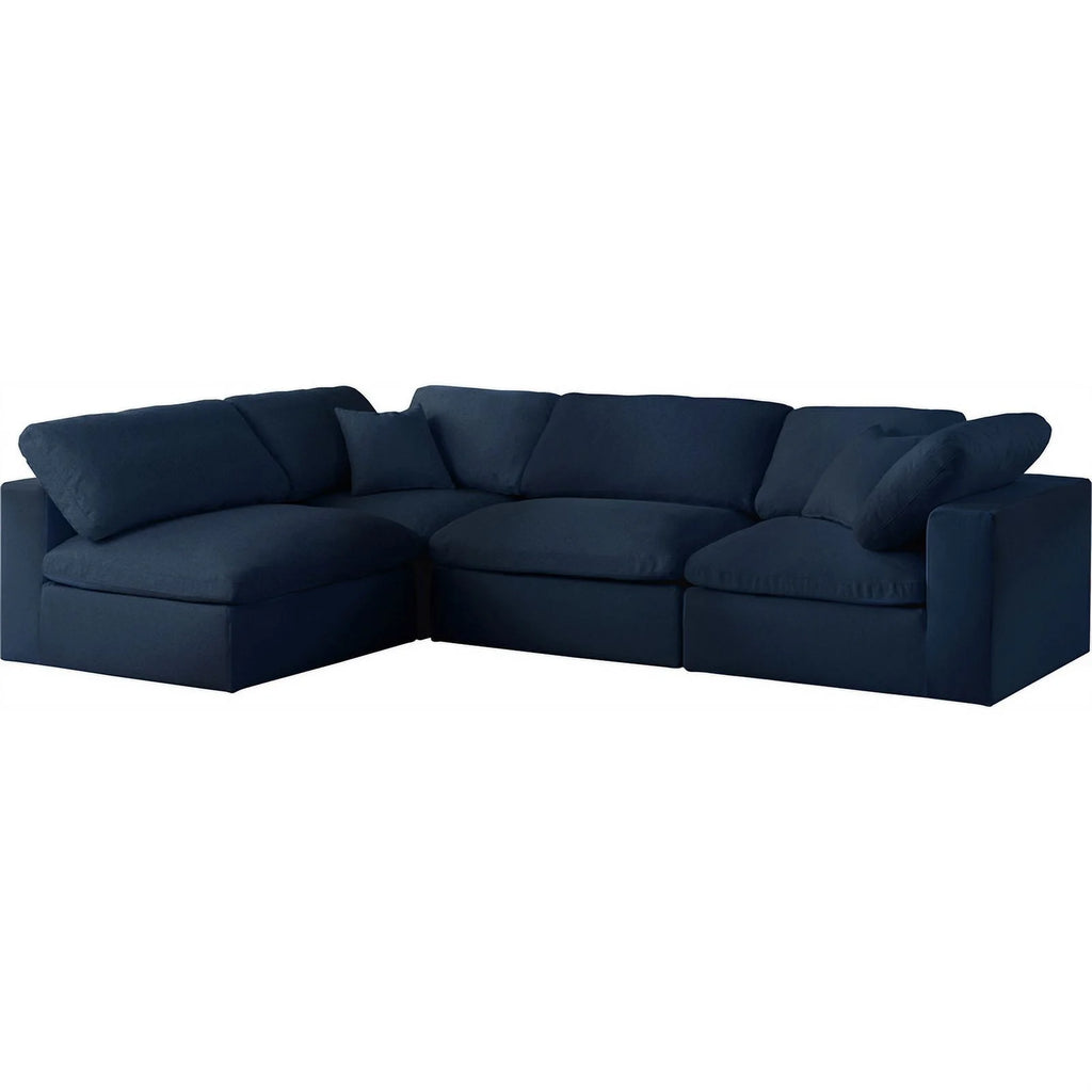 Navy Linen Fabric Modular Sectional S1043