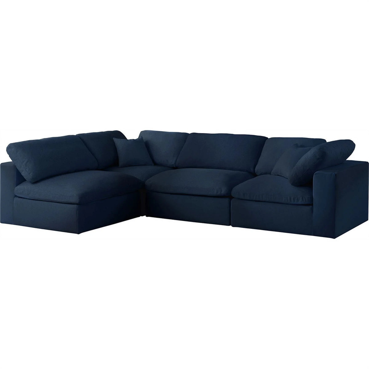 Navy Linen Fabric Modular Sectional S1043