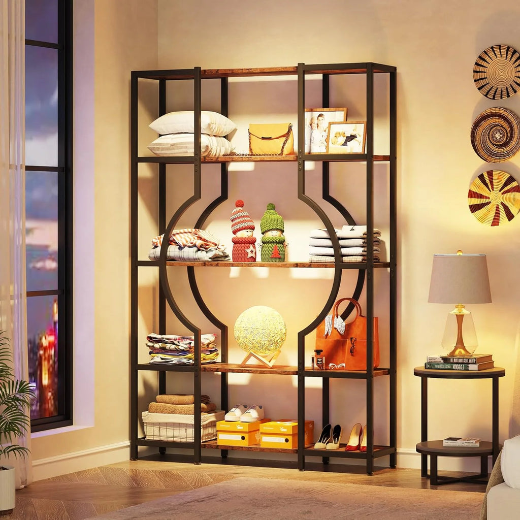 5-Tier Wooden Bookshelf and Bookcase with 12 Open Shelves N568979