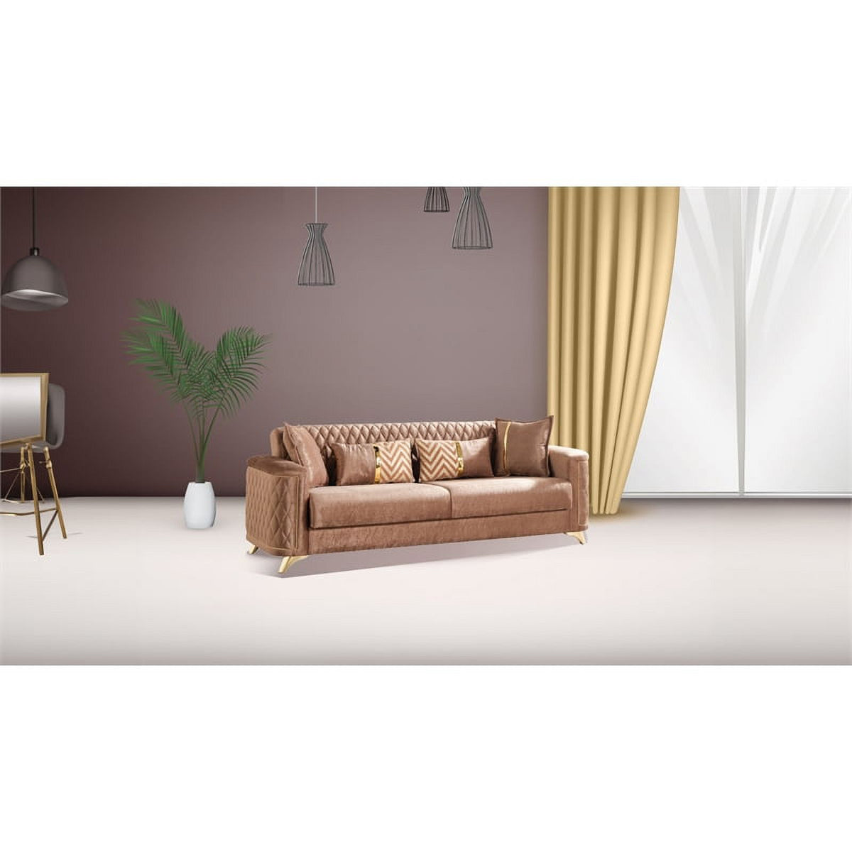 Copper Velvet Sofa P28065