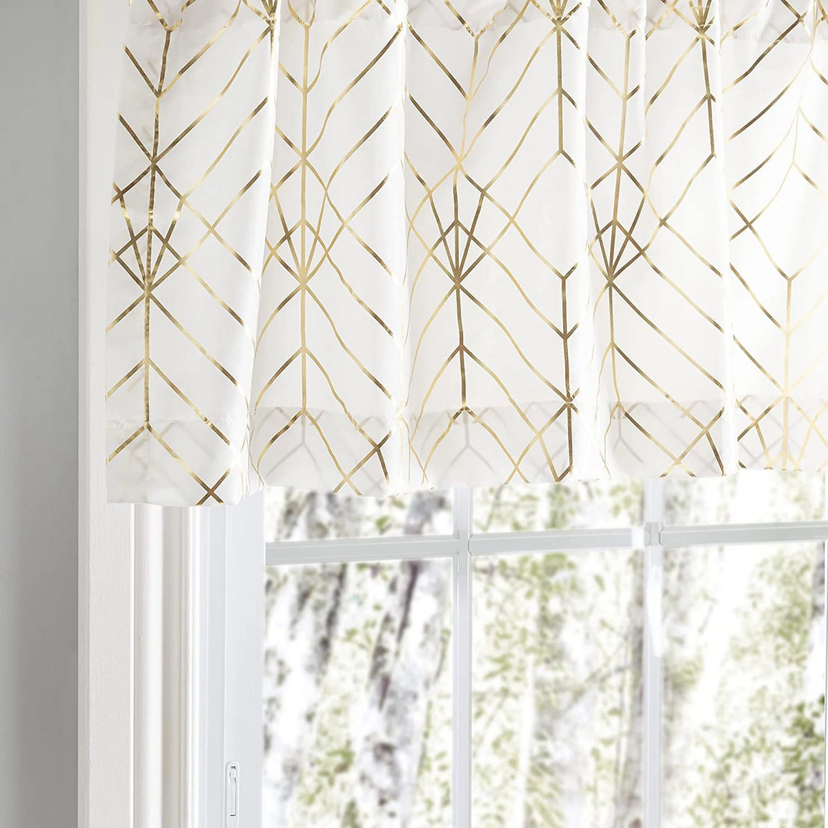 Gold Crushed Taffeta Rod Pocket Valance N71594