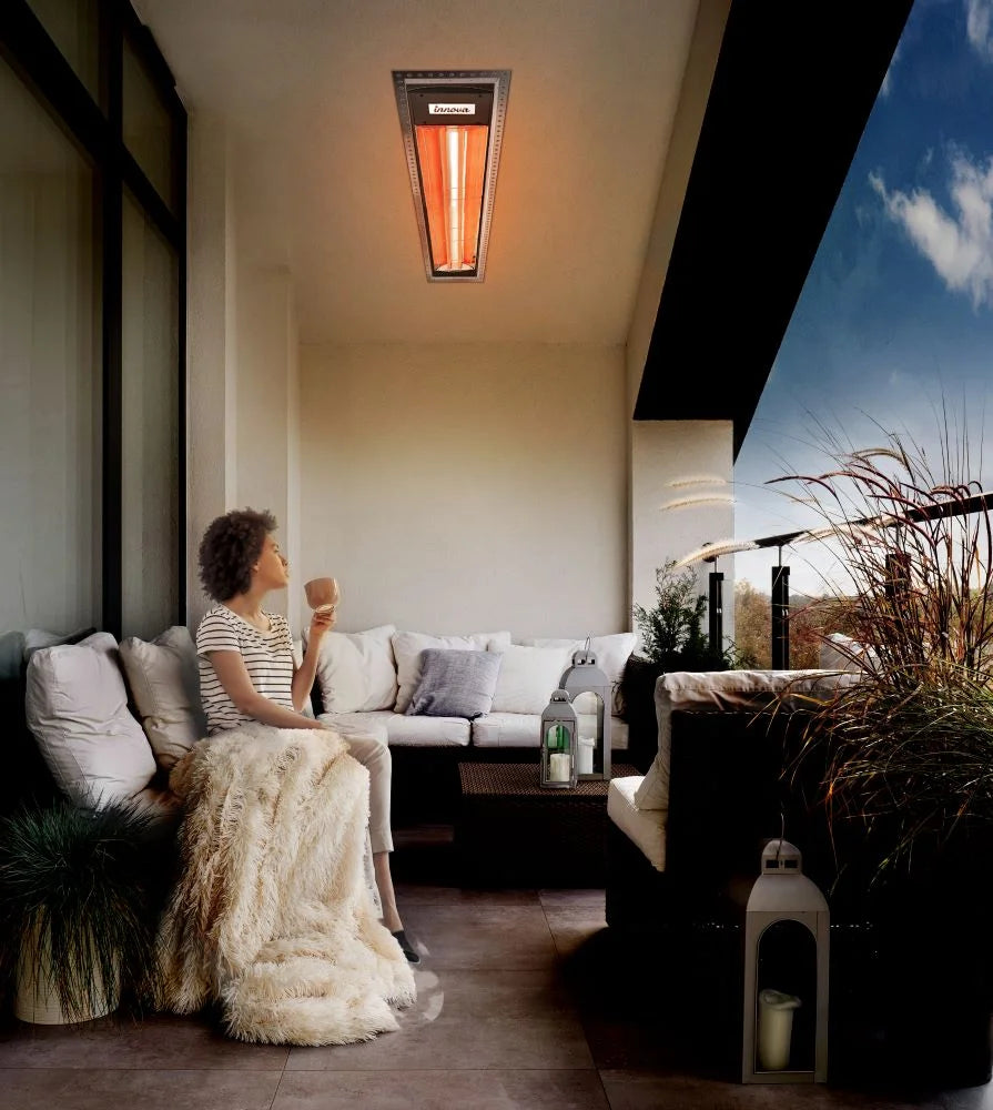 5000 Watt Electric Infrared Dual Element Heater, Stainless Steel Finish, Outdoor Wall Mount Q13202