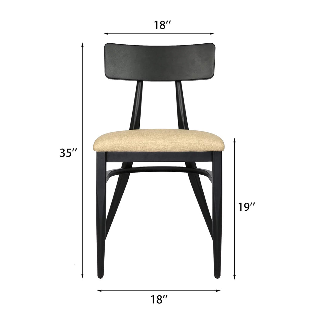 Mid-Century Dining Chairs Set of 2 PU Leather Cushion Iron Frame H793850