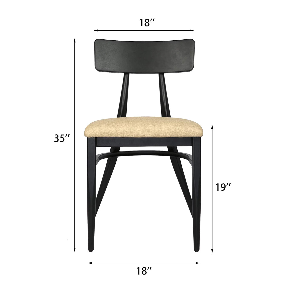Mid-Century Dining Chairs Set of 2 PU Leather Cushion Iron Frame H793850
