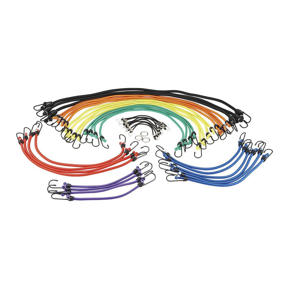 Multicolored Elastic Stretch Cords, 40-Piece Z24097