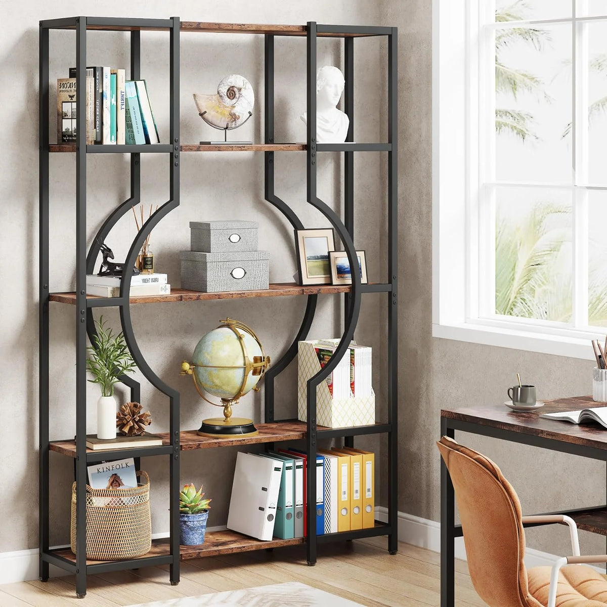 5-Tier Wooden Bookshelf and Bookcase with 12 Open Shelves N568979