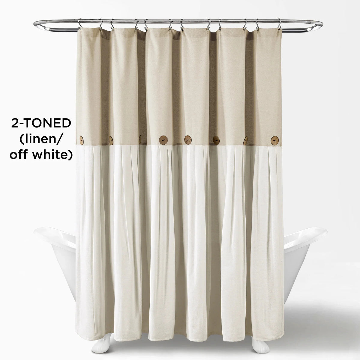 Gray Cotton Blend Shower Curtain W4721