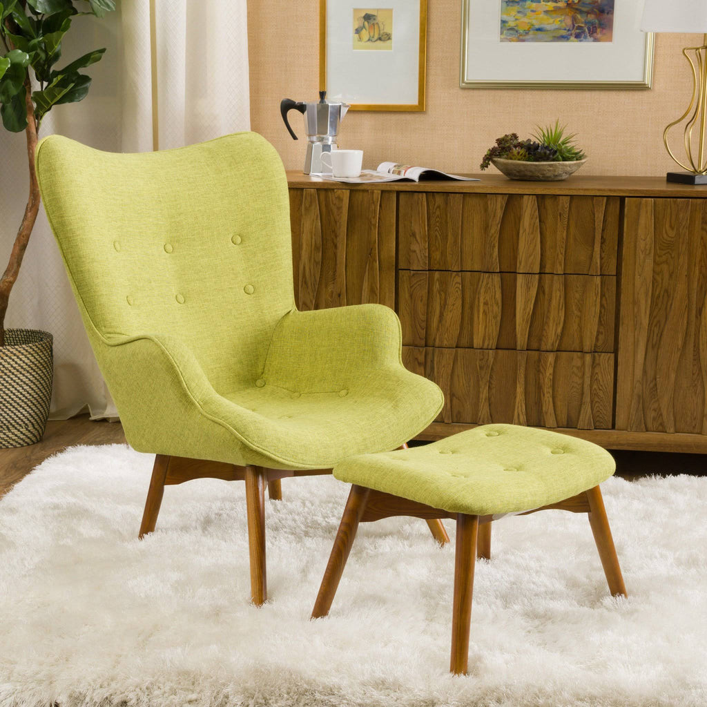 Purple Fabric Contour Chair with Footstool Set F67714