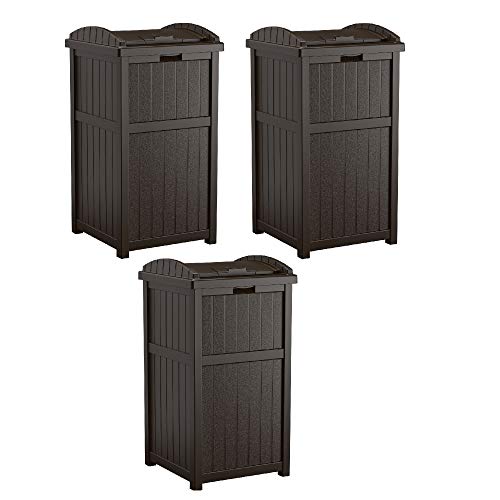 Resin 30 Gallon Outdoor Trash Container with Lid R282668