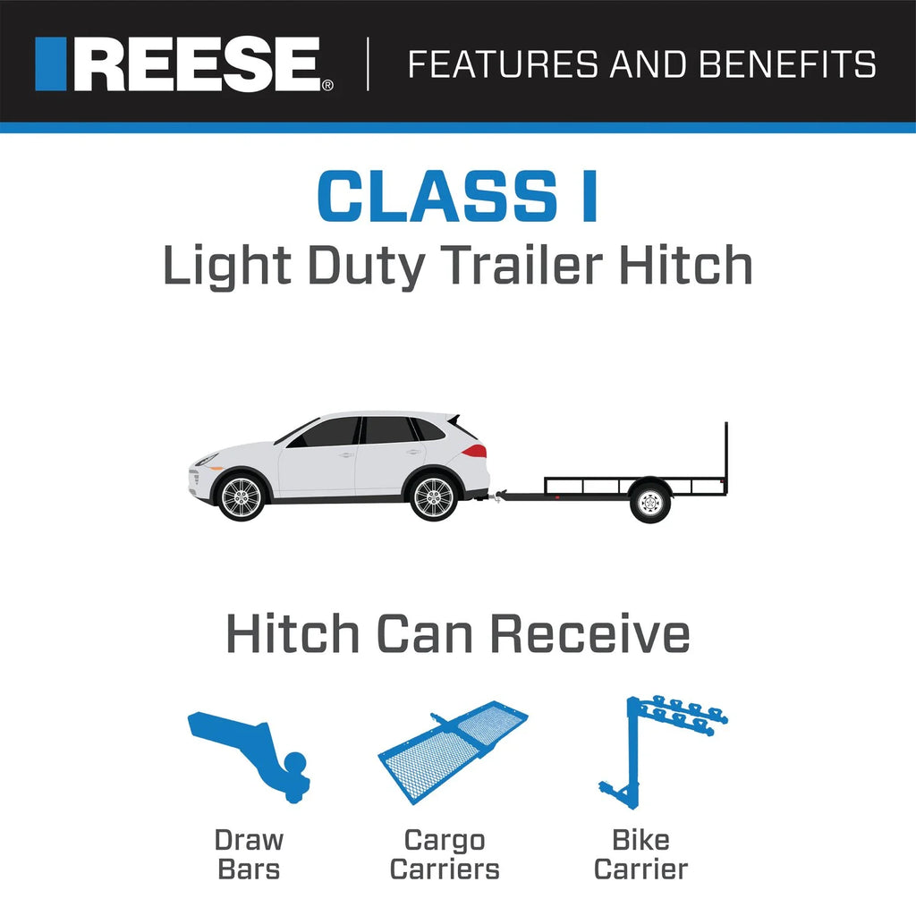 Class 1 Trailer Hitch, 1-1/4 Inch Square Receiver, Black X300770
