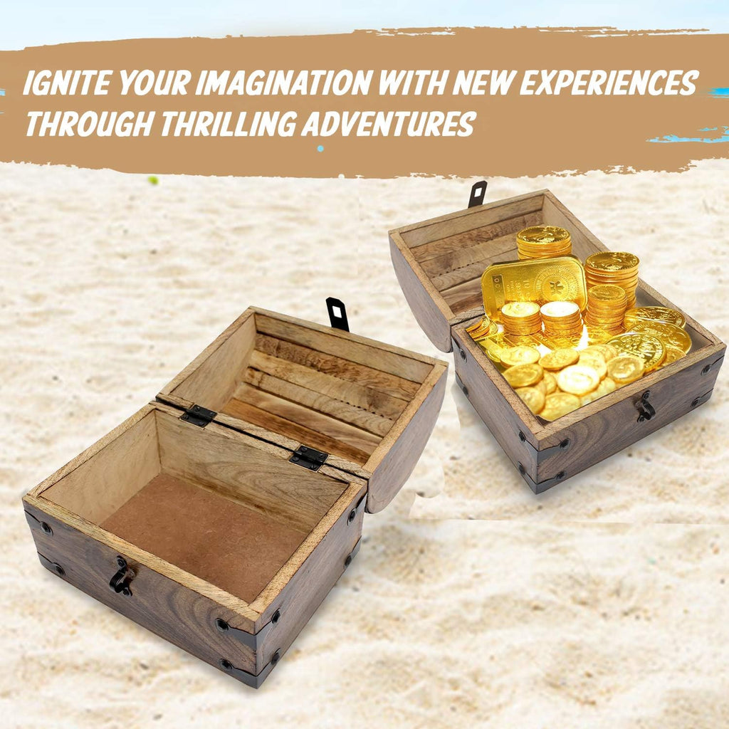 Pirate Treasure Chest with Iron Lock and Skeleton Key R500