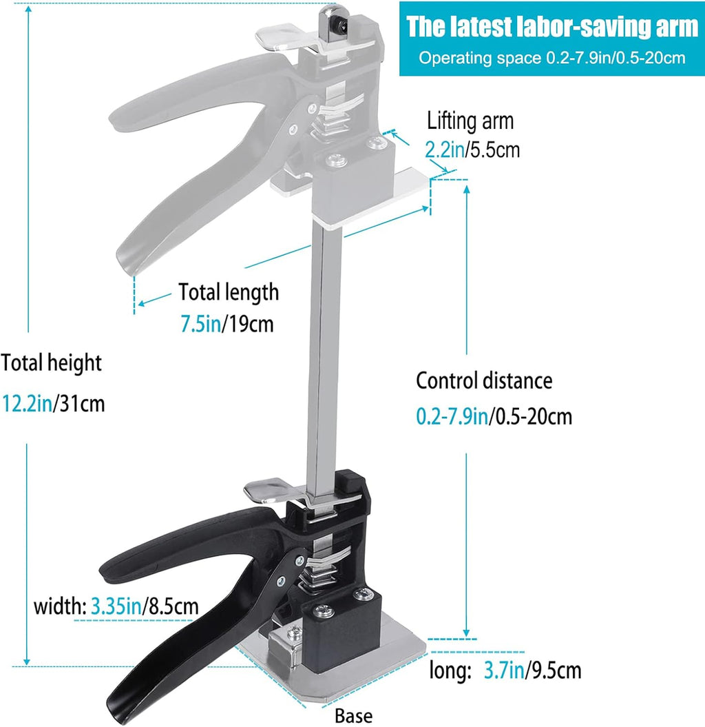 Arm Jack 2 Pack, 12 Inch Lever Arm Lifter with Level Ruler, Hand Jack Lift Tool P768
