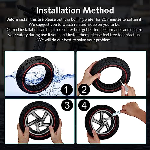 10x2.50 Solid Rubber Tubeless Scooter Tire 2pc Red M51688