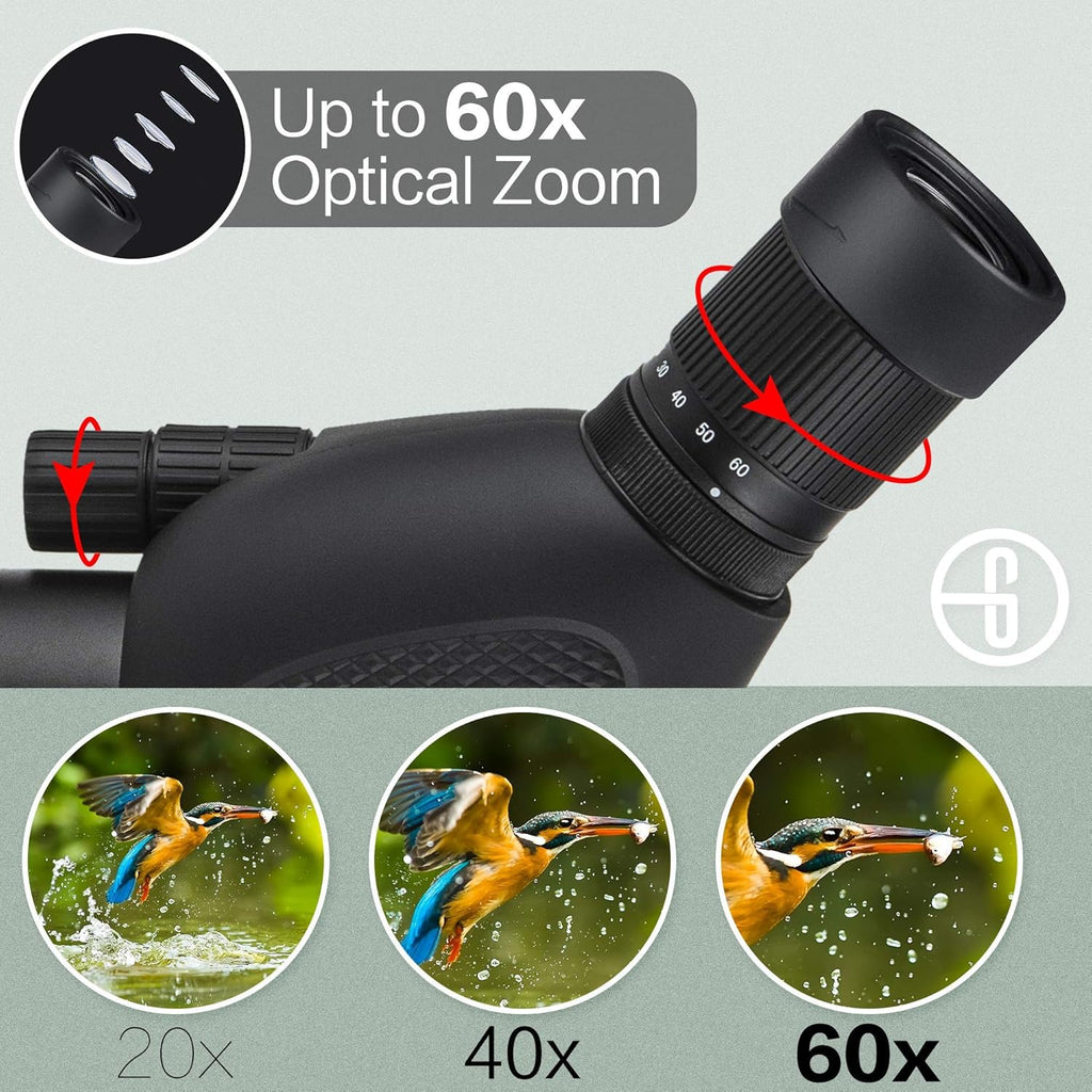 20-60x80mm HD Spotting Scope with Tripod and Carry Case Q887217