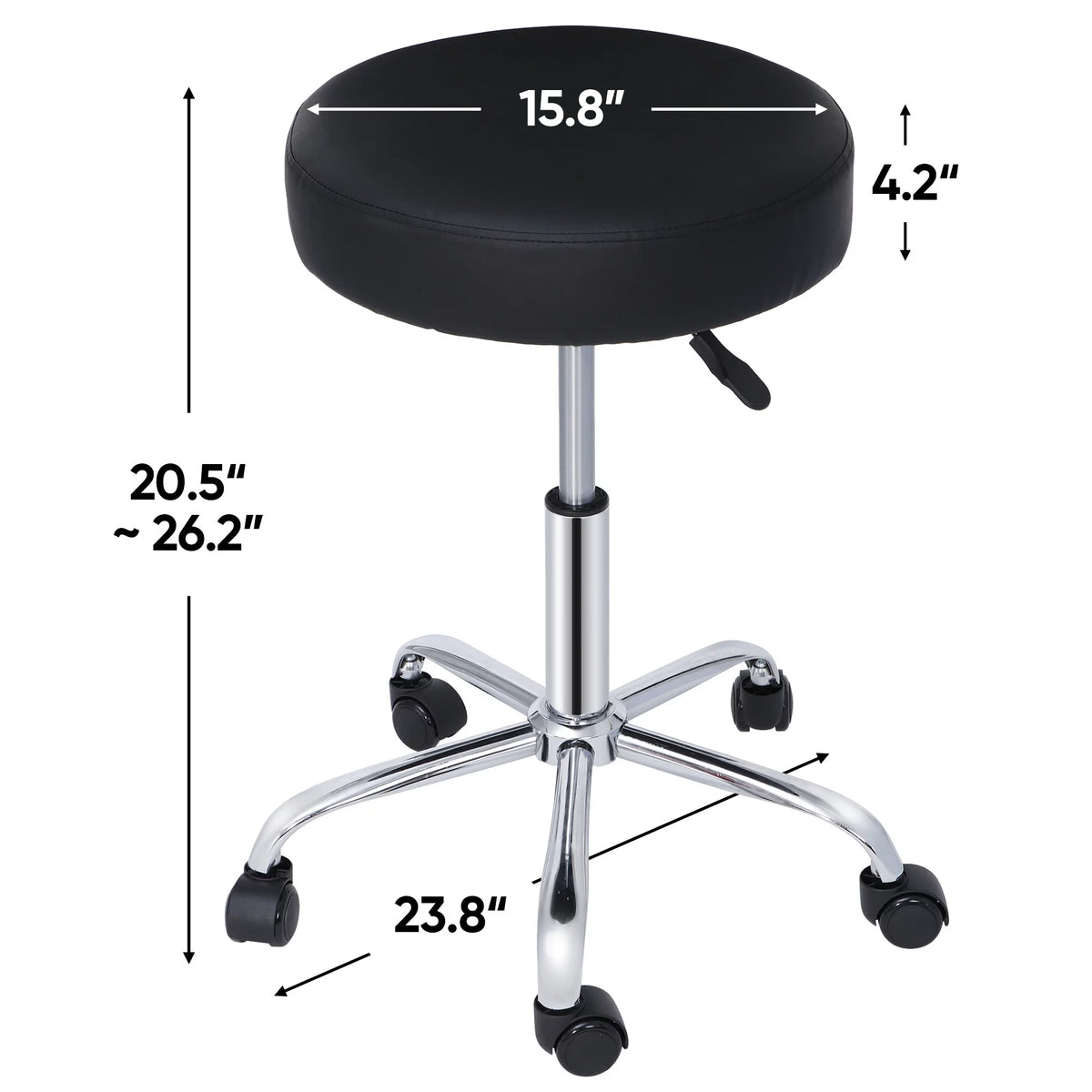 Adjustable Hydraulic Rolling Swivel Stool Black Q132932