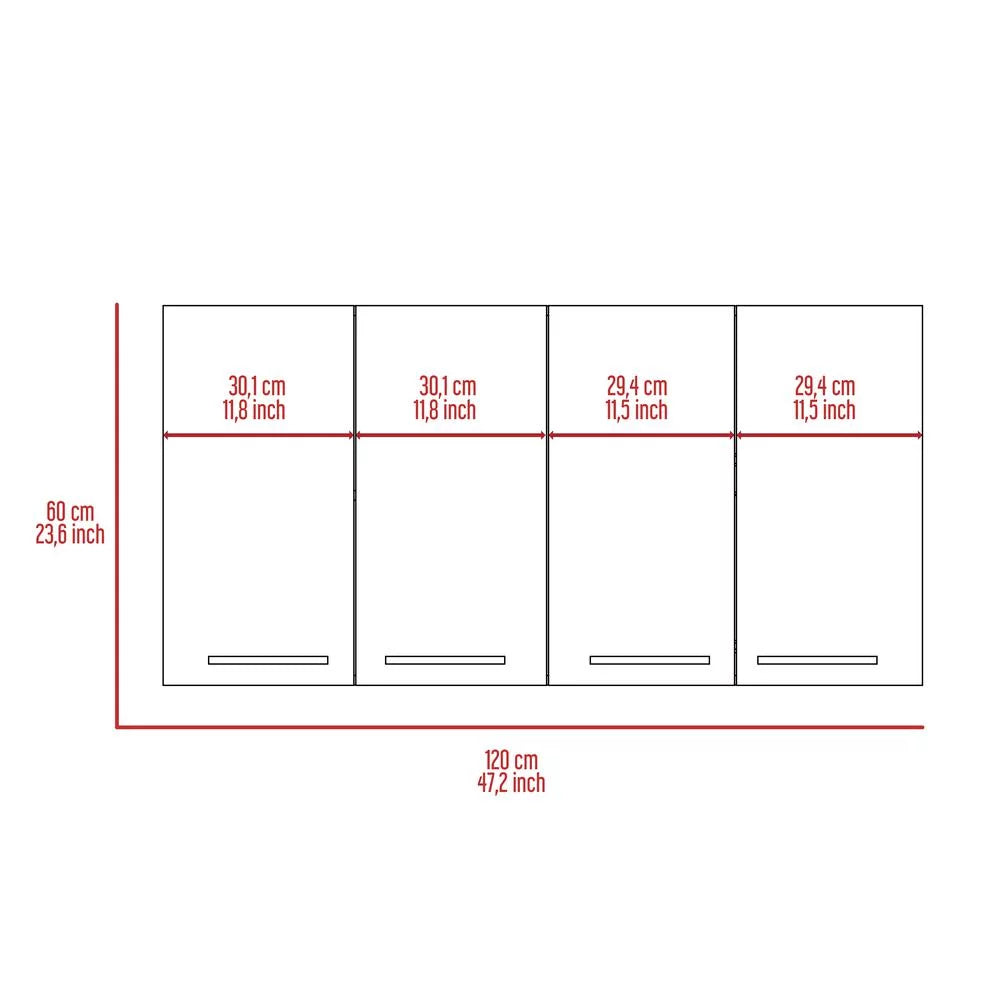 White 120 in. Wall Cabinet A950