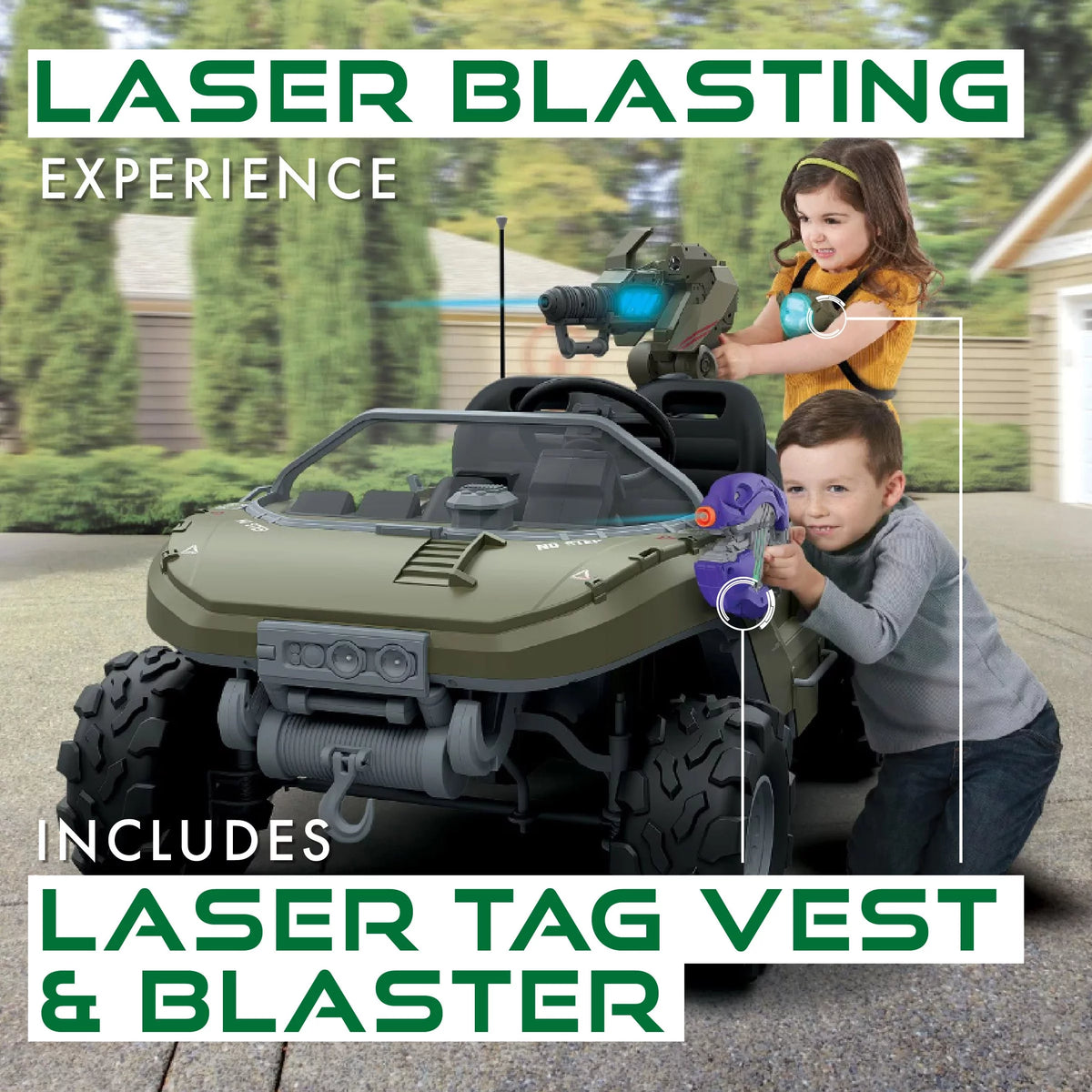 24 Volt Ride On with Laser Tag Blaster and Vest Y831502