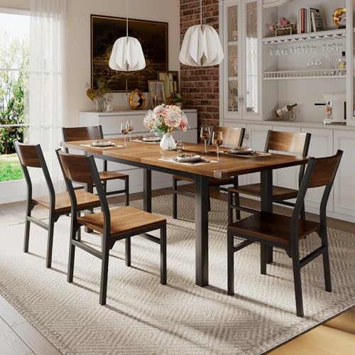 7-Piece Extendable Dining Table Set with 6 Chairs G746915