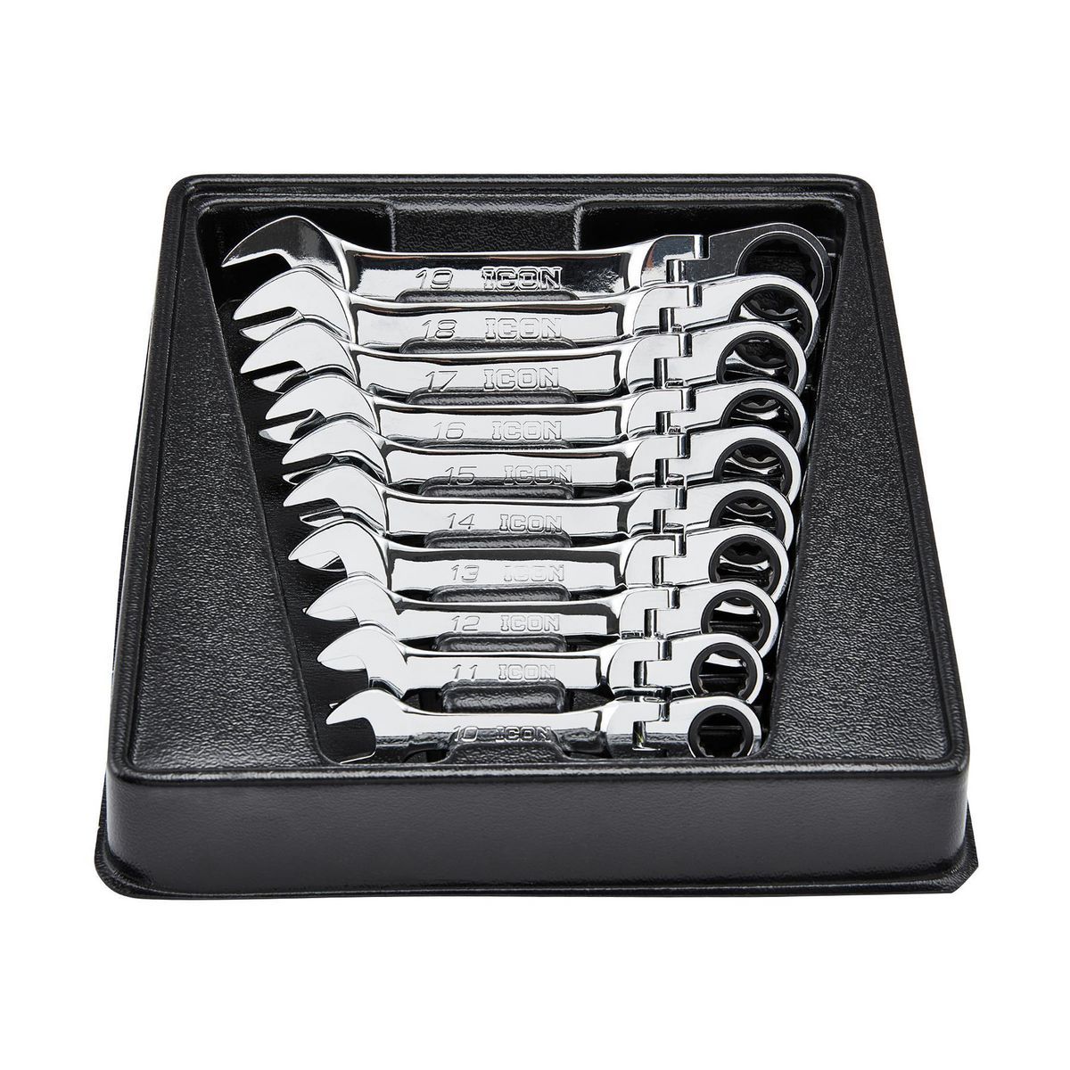 Metric Ratcheting Combination Wrench Set, 10-Piece A70899