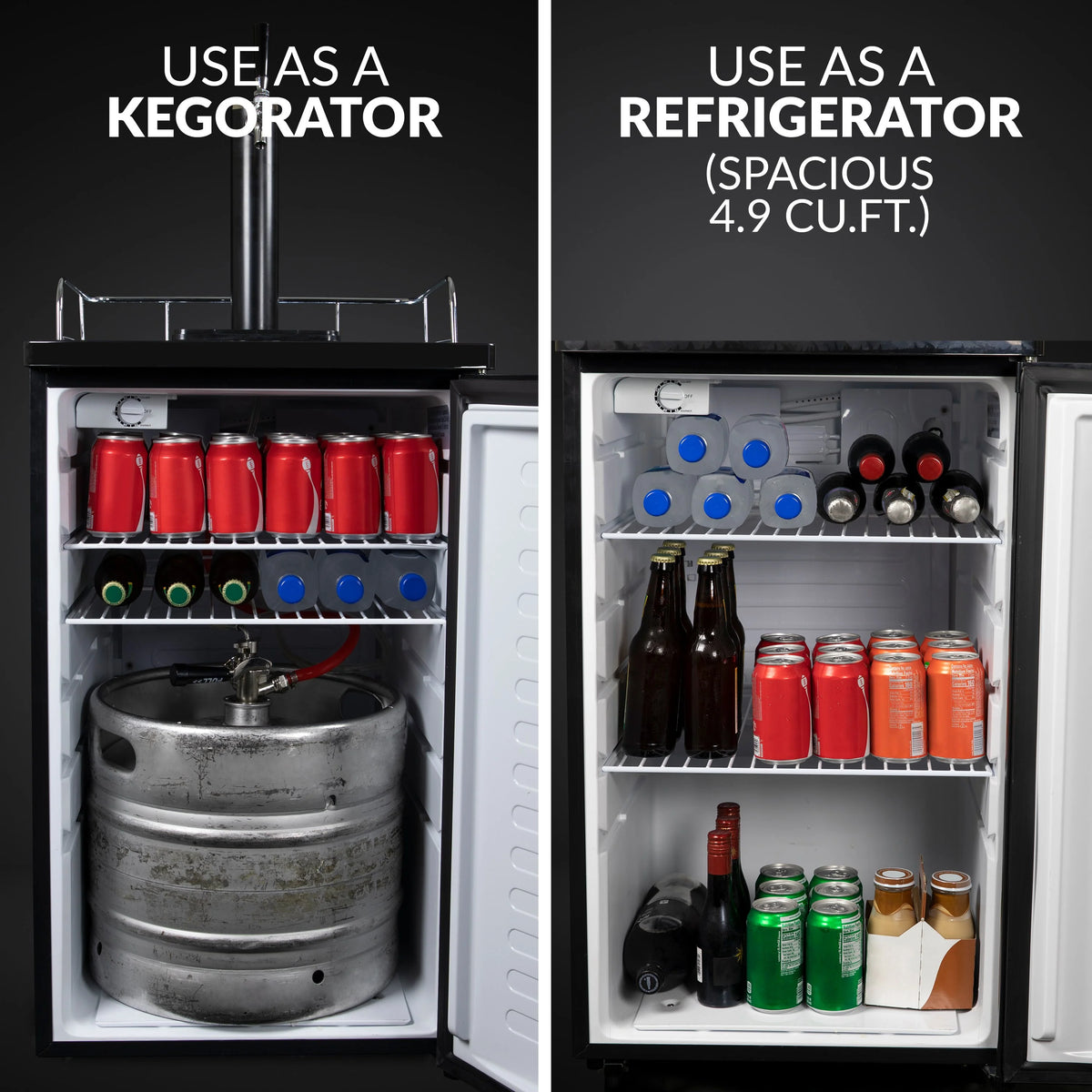 4.9 Cu. Ft. Black Stainless Steel Kegerator Draft Beer Dispenser I801391