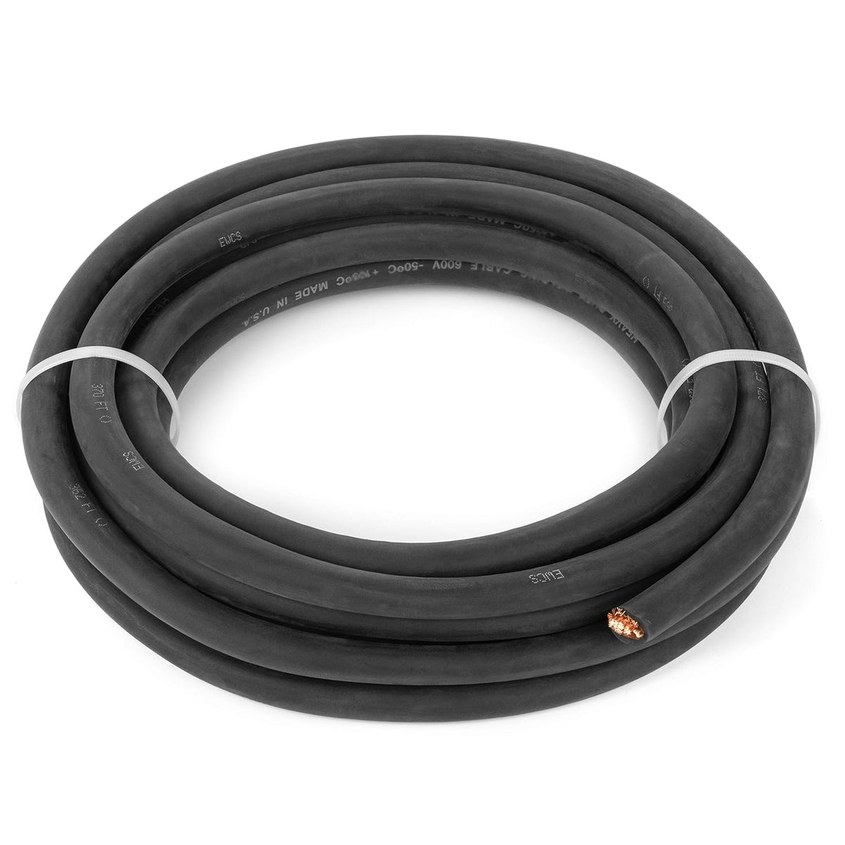 2/0 Gauge Extra Flexible Welding Cable 600 Volt Black 100 Feet Y5645