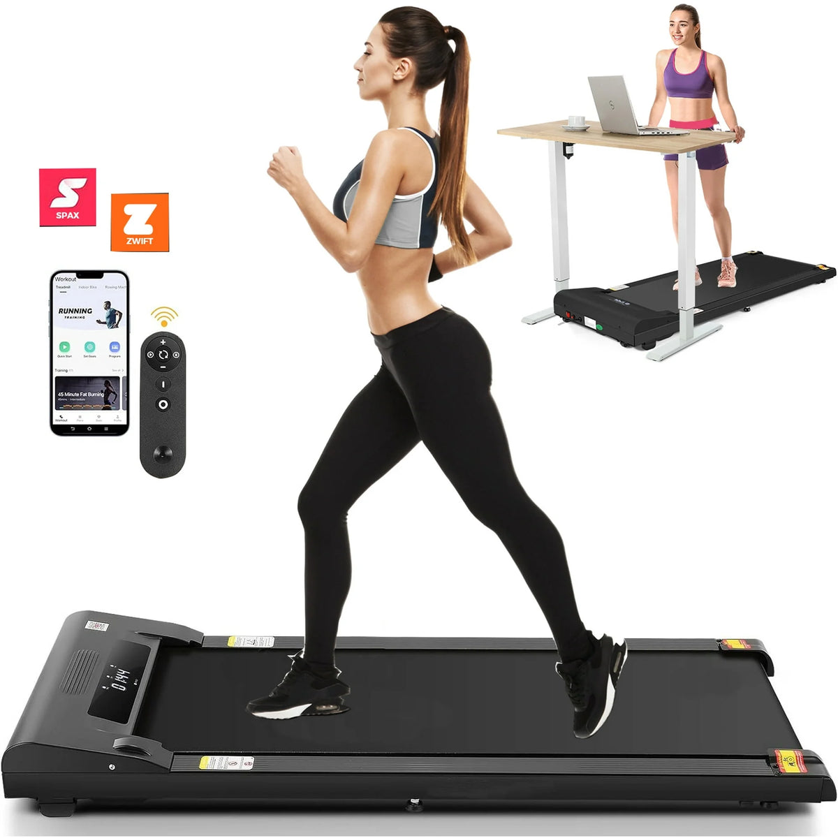 2.5HP Slim Compact Under Desk Treadmill with LED Display S70838