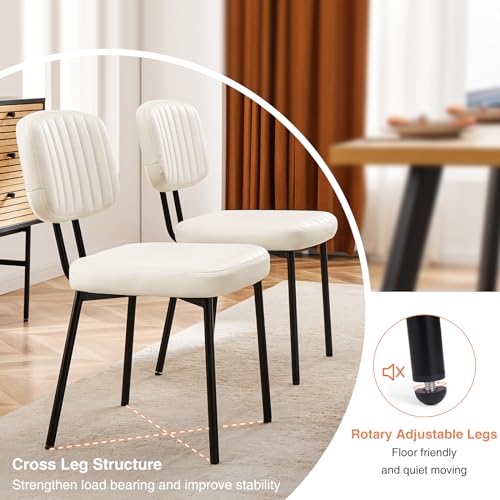 Upholstered Dining Chairs Set of 4 Faux Leather Metal Legs Black L5484