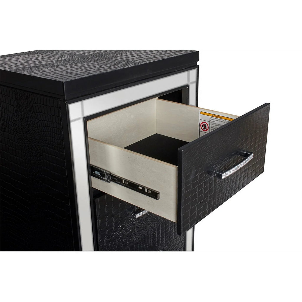 Black 7-Drawer Wood Lingerie Chest Q912265