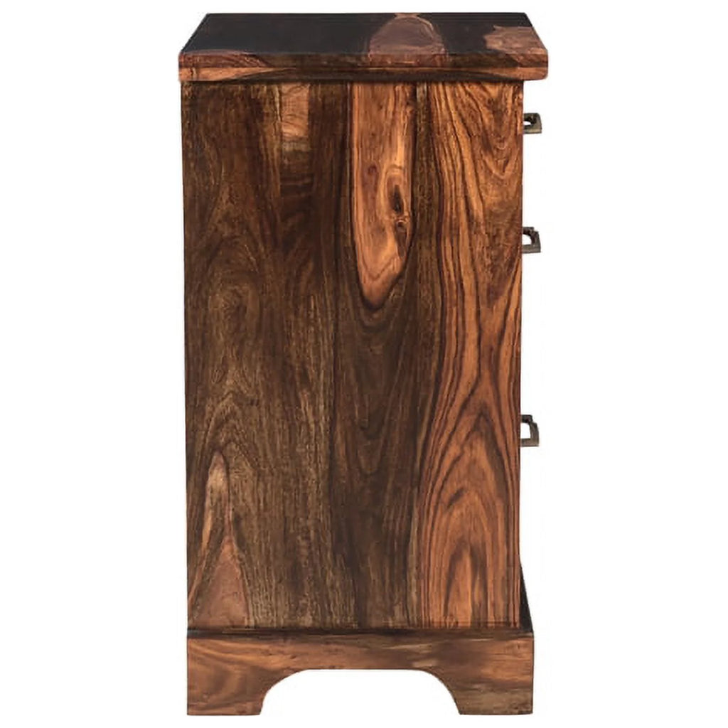 Dark Brown 3-drawer Solid Wood Filing Cabinet R913783