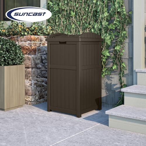 Resin 30 Gallon Outdoor Trash Container with Lid R282668