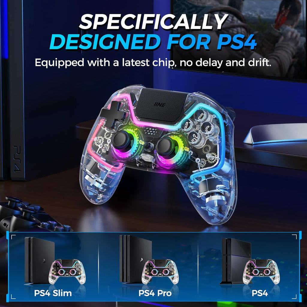 Wireless Controller for PS4 with Hall Effect Joysticks and Triggers H706