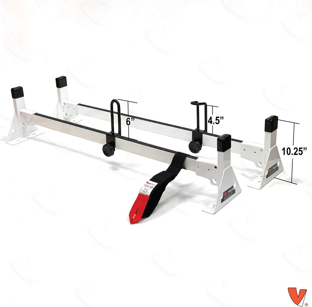 White Steel Ladder Roof Rack D974