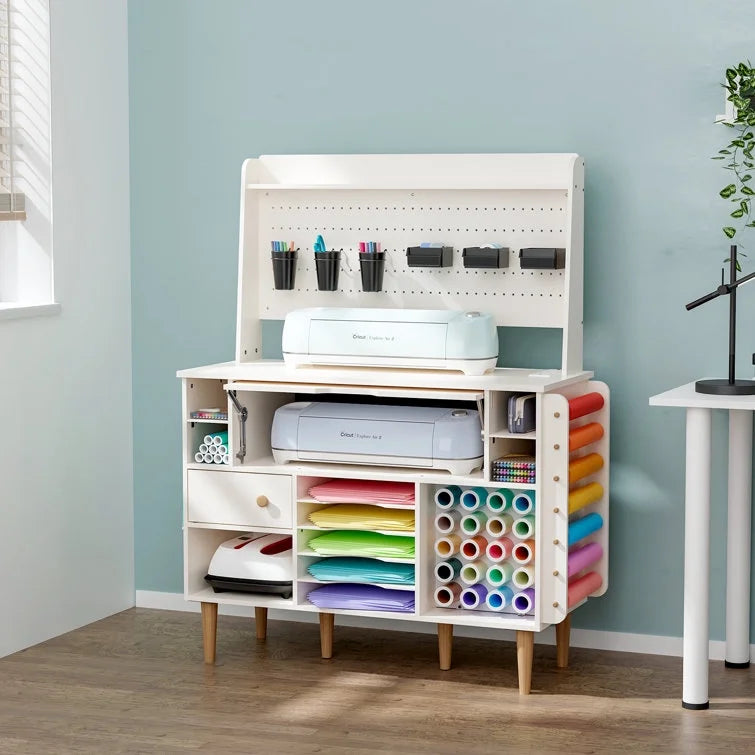 Craft Cabinet Table Organizer with Charging Station Y737245