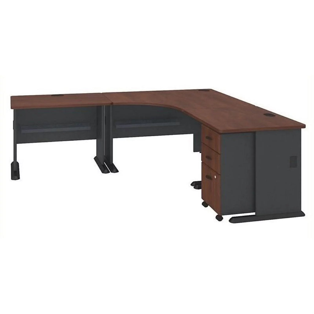 84" L-Shaped Corner Desk in Hansen Cherry W88675