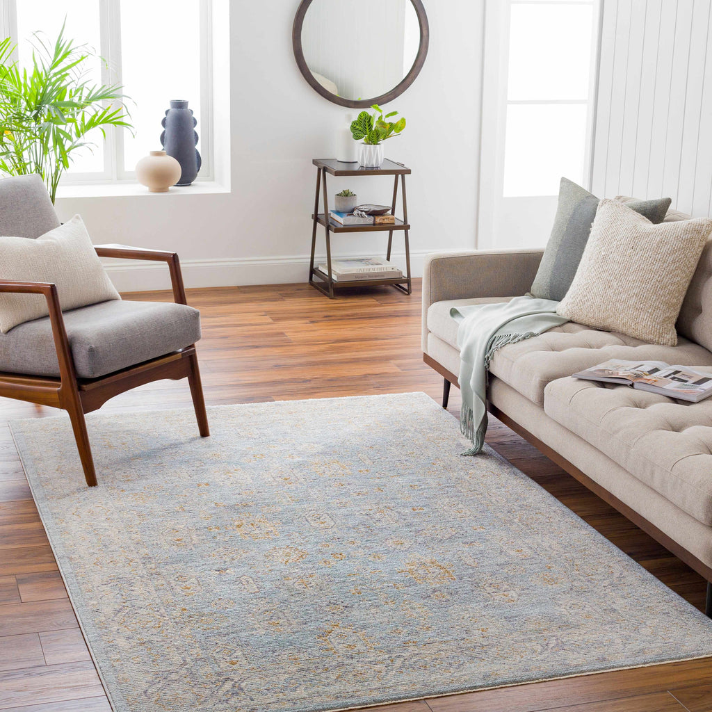 Gray Green Hallway Runner Rug T75977