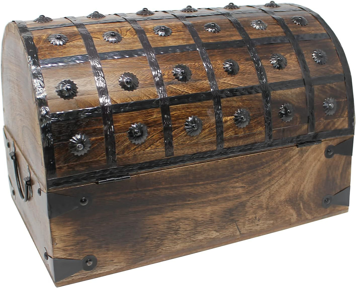 Pirate Treasure Chest with Iron Lock and Skeleton Key R500