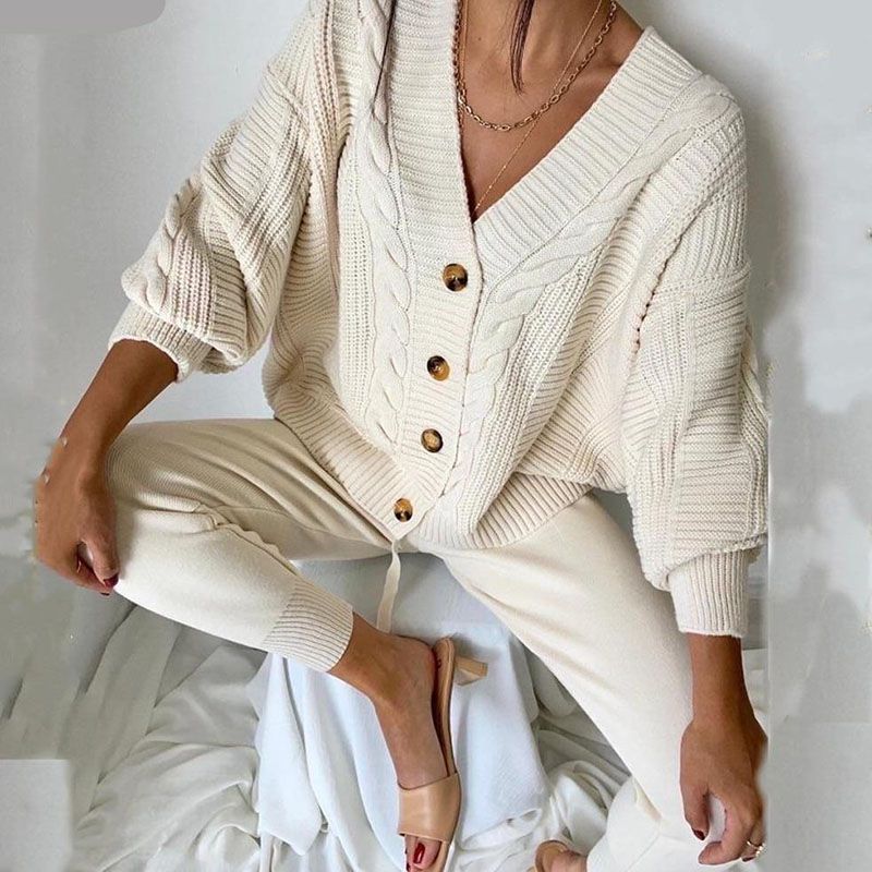 Chunky Knit Sweater and Pants Set F90803