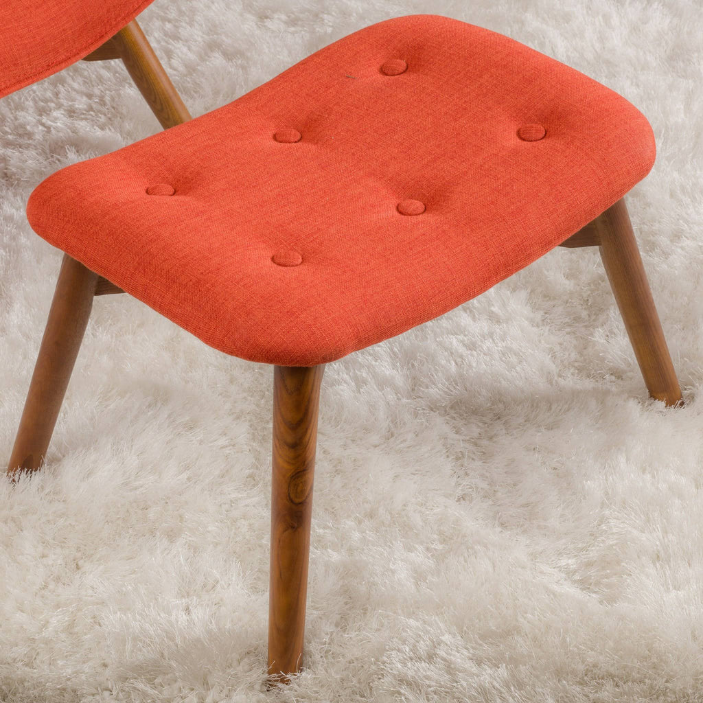 Purple Fabric Contour Chair with Footstool Set F67714