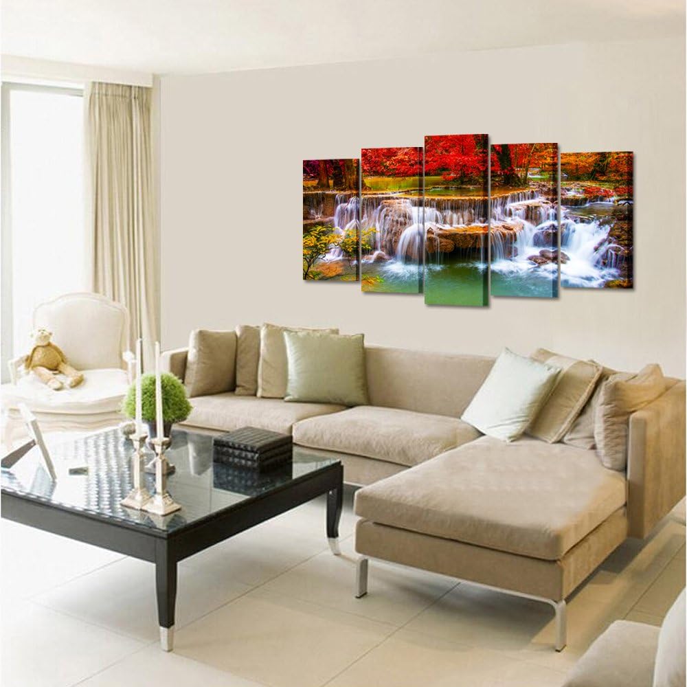 Green Dreamlike Waterfall Canvas Print Wall Art X63398