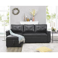 Black Air Leather Reversible Sleeper Sectional Sofa F792917