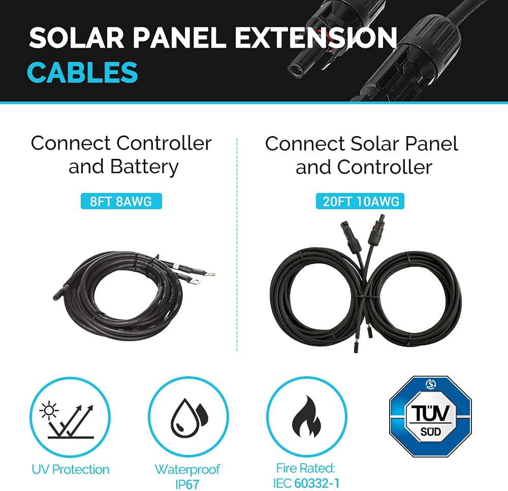 100W Monocrystalline Panel with 30A PWM Controller Solar Charging Kit S929