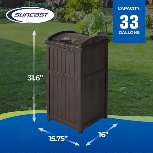 Resin 30 Gallon Outdoor Trash Container with Lid R282668