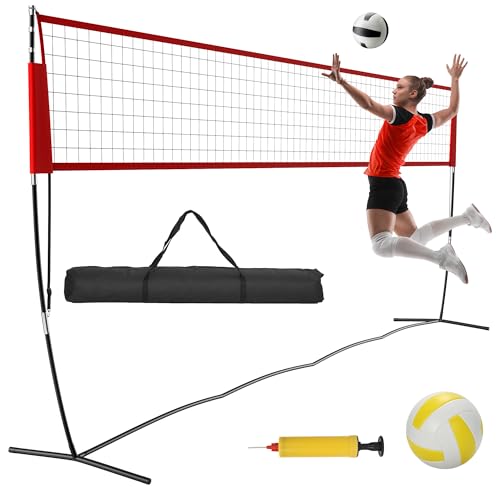 Portable Volleyball Training Net with Adjustable Heights D5305